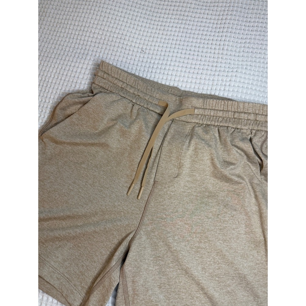 Lululemon Athletic Shorts Men XS Tan Heathered Drawstring Gym Training 7" Inseam